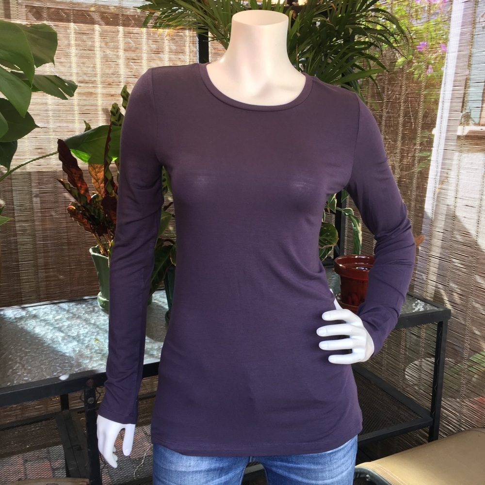 Halogen Amethyst Long-Sleeve Stretchy T-Shirt NWOT
